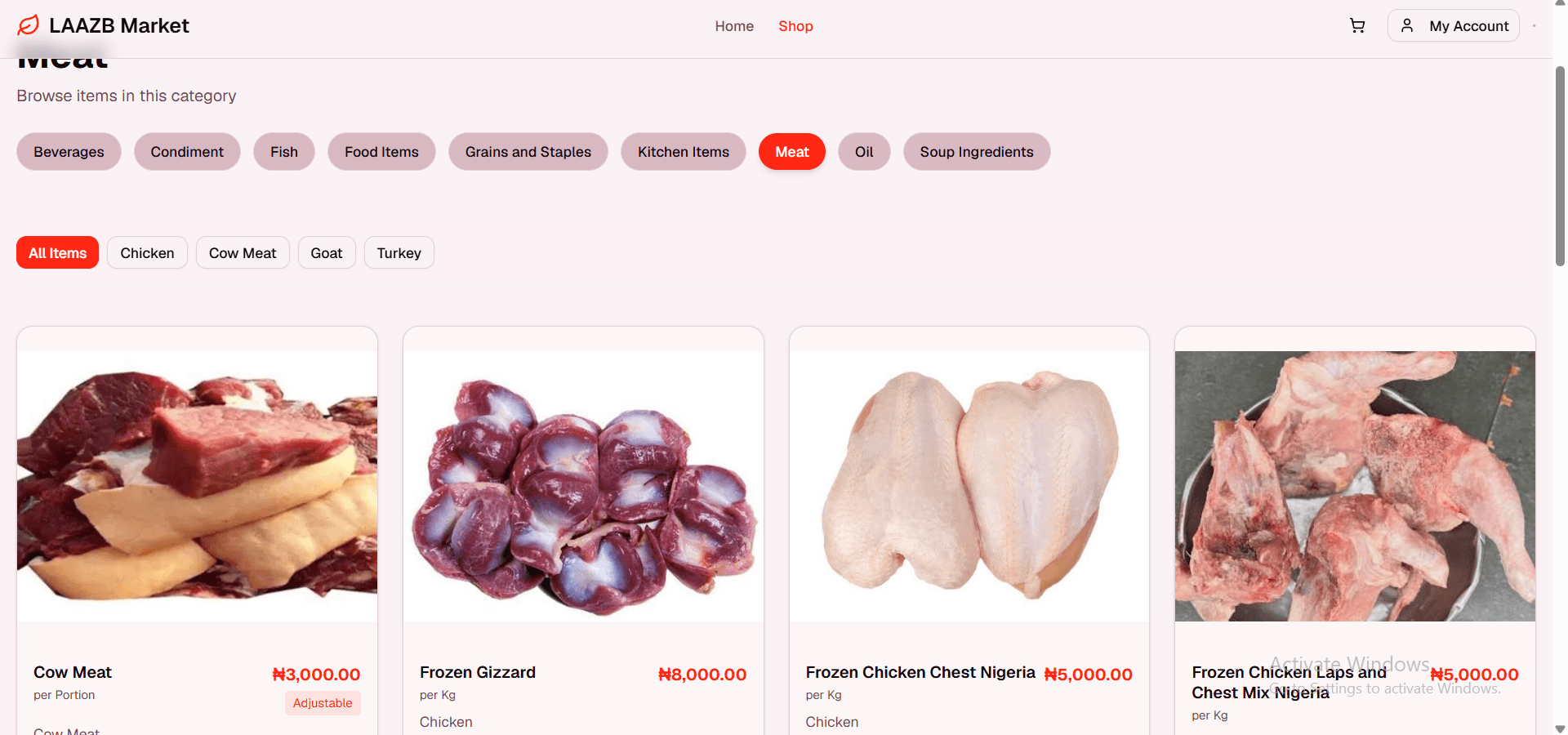 E-commerce Market product screenshot